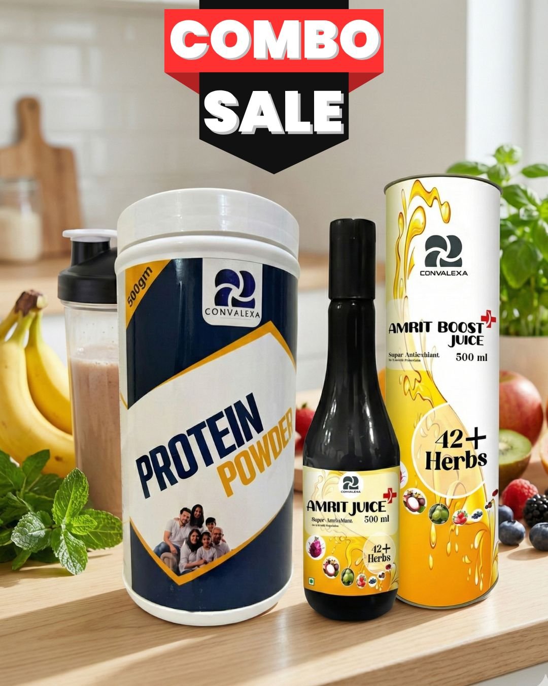 Protein Powder + Amrit Boost Juice Combo